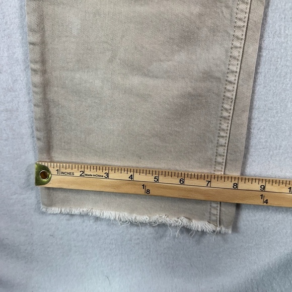 MNG Jeans Womens 2 Ivory Sienna Flare Mid Rise Raw Hem - Picture 12 of 14